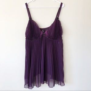 Dreamgirl Deep Purple Pleated Babydoll Slip